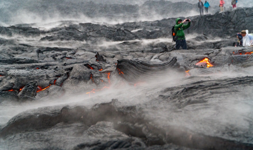 Flüssige Lava, fotografiert von Maximilian Auer